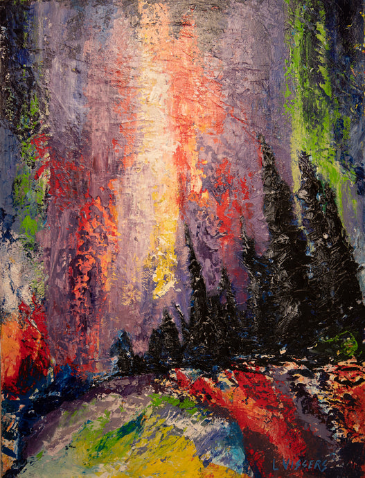 Purple Rain 18x24 abstract Landscape